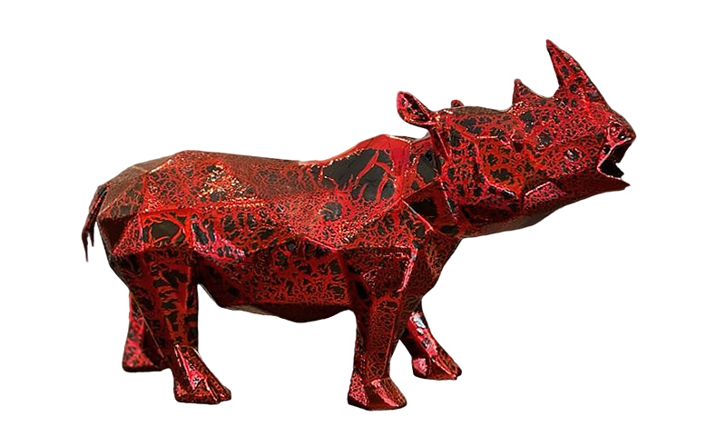 RHINOCEROS - Resin Crackled Chrome - Red