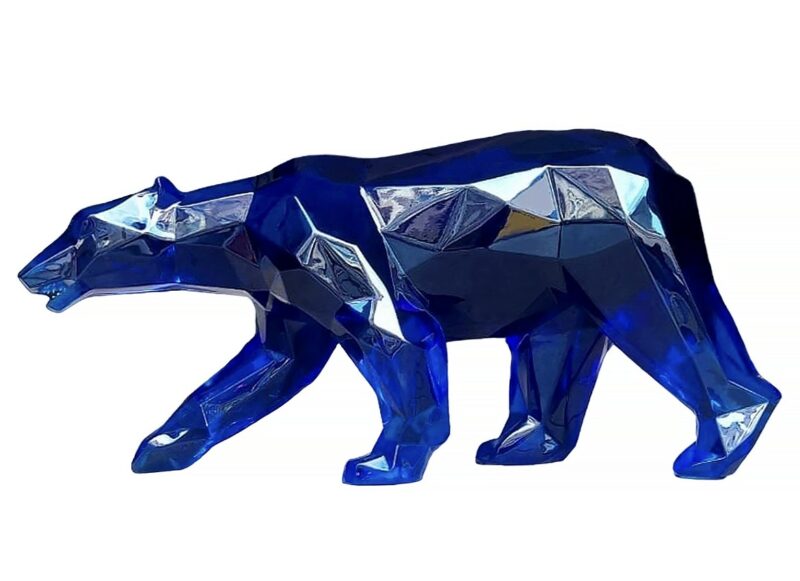 WALKING BEAR - Crystal Clear resin - Blue