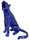 SEATED PANTHER - Résine Métallisée - Bleu Mick