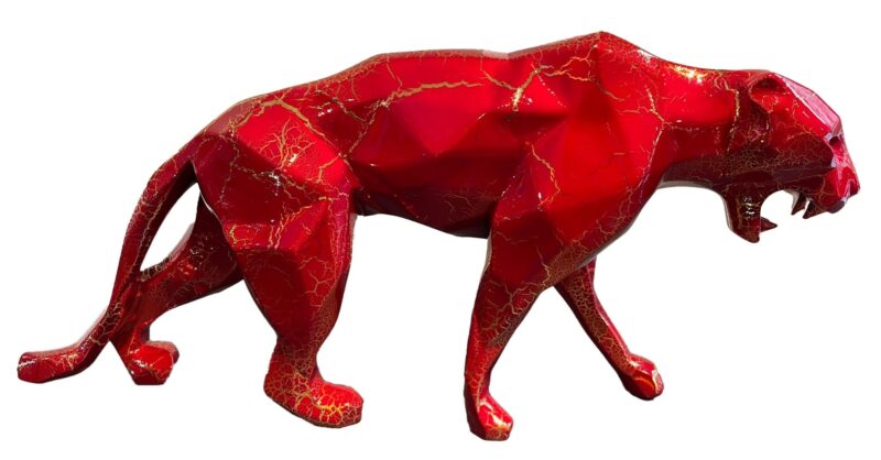 PANTHER - Résine Crackled Chrome - Rouge