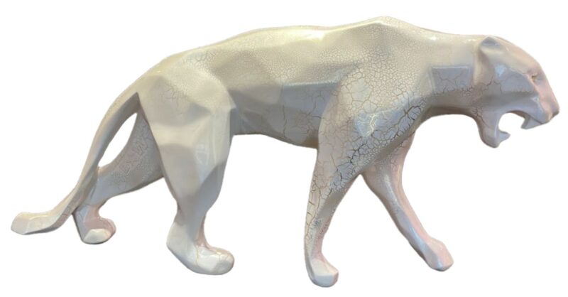 PANTHER - Résine Crackled Chrome - Blanc
