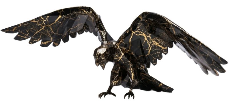 FALCON - Résine Crackled Chrome - Noir